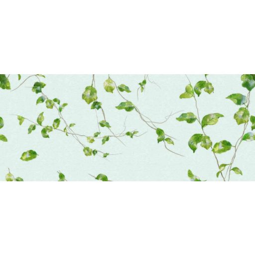 Könnyed tavaszi kikapcsolódás friss zöld levelek dekormintájával kék és zöld tónus falpanel