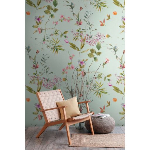 Folytatólagosan társításban elkövetett virágzás fennforgása zöld kék rózsaszín és sokszínű tónus falpanel