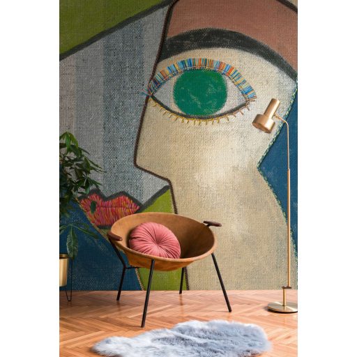 Ikonikus "portré" az izmusok világából jutavászon háttéren bézs szürke piros és sokszínű tónus falpanel