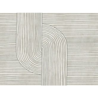   Vonalakkal kialakított modern gigantikus grafikai panoráma krémfehér bézs és fekete tónus falpanel