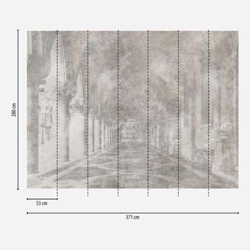 Dekor történelmi léptékben! Vintage megjelenésű palota részlet krém bézs és szürke tónus falpanel