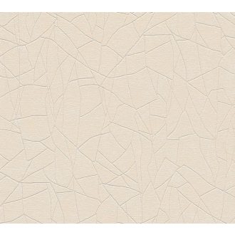   Töredezett mozaikra emlékeztető strukturált grafikus minta bézs és gyöngyház fényes mintarajzolat tapéta