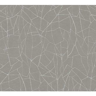   Töredezett mozaikra emlékeztető strukturált grafikus minta szürke és ezüst fényes mintarajzolat tapéta