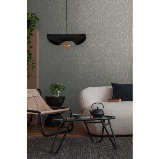 Töredezett mozaikra emlékeztető strukturált grafikus minta szürke és ezüst fényes mintarajzolat tapéta