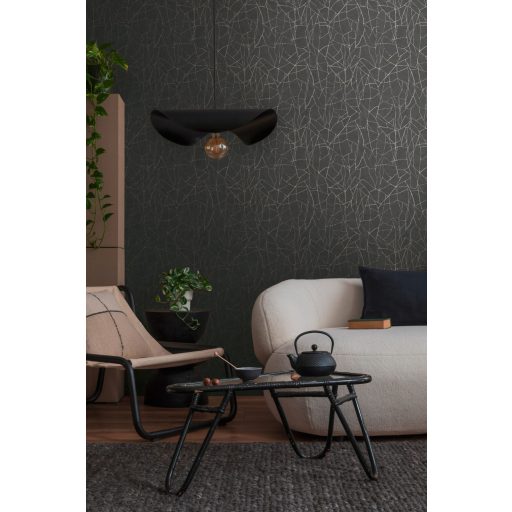 Töredezett mozaikra emlékeztető strukturált grafikus minta antracit és arany fényes mintarajzolat tapéta