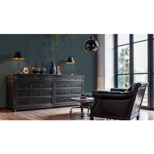 Apró elemekből álló ívelt négyzetek kapcsolódó grafikus mintája kék/zöldeskék/petrolkék és bézsarany fémes fény tapéta