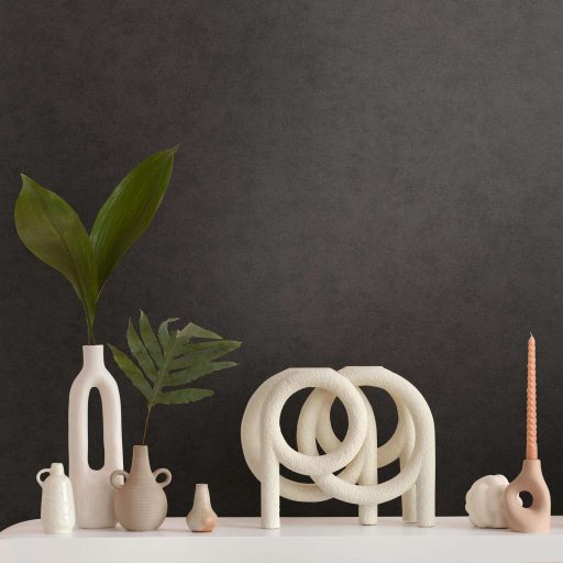 Finoman habosított strukturált egyszínű minta antracit/fekete tónus tapéta