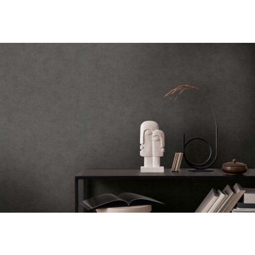 Finoman habosított strukturált egyszínű minta antracit/fekete tónus tapéta