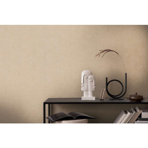 Finoman habosított strukturált egyszínű minta bézs/világosbarna tónus tapéta