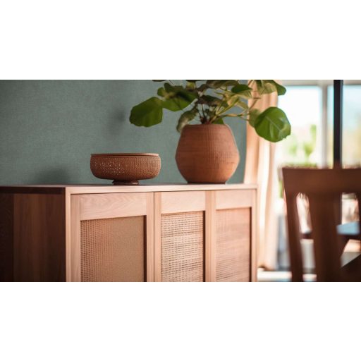 Finoman habosított strukturált egyszínű minta zöld/szürkészöld tónus tapéta