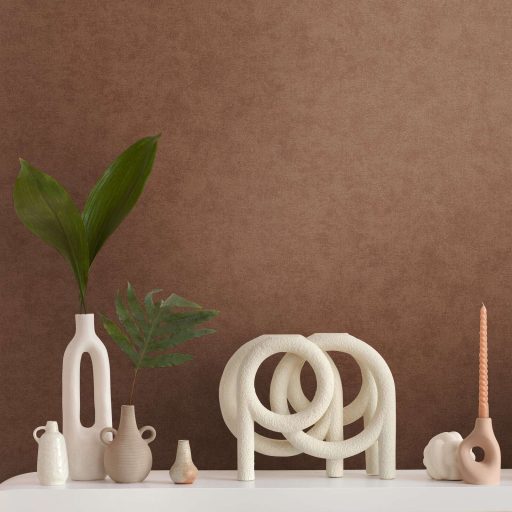 Finoman habosított strukturált egyszínű minta barna tónus tapéta