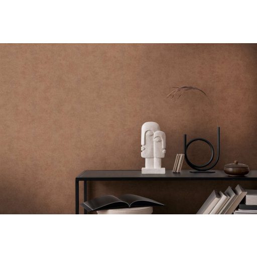 Finoman habosított strukturált egyszínű minta barna tónus tapéta