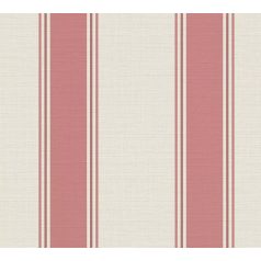   Klasszikus csíkos minta vékonyabb szegélyekkel texturált felülettel krémfehér és rózsaszínes-mályva tónus tapéta