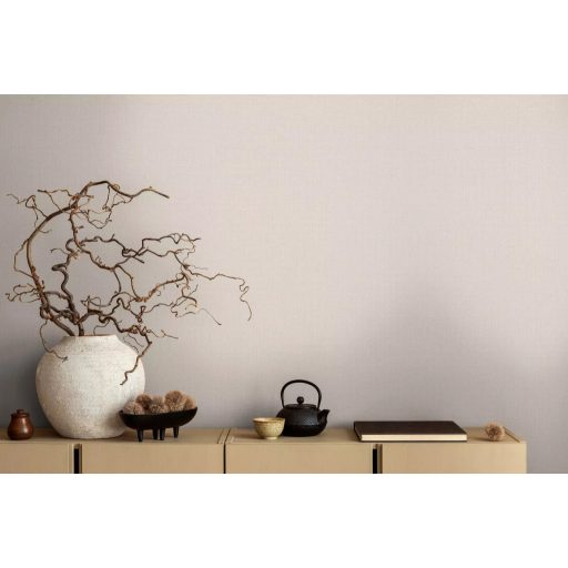 Strukturált szőtt hatású egyszínű természetes minta bézs/világosbézs tónus tapéta