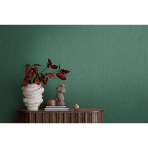 Strukturált szőtt hatású egyszínű természetes minta zöld tónus tapéta