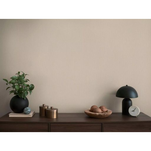 Strukturált szőtt hatású egyszínű természetes minta bézs/világosbarna tónus tapéta