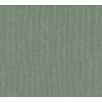   Strukturált szőtt hatású egyszínű természetes minta zöld tónus tapéta