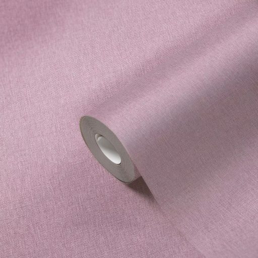 Finom struktúrájú egyszínű textil/vászon minta lágy pasztell rózsaszín/lila tónus tapéta