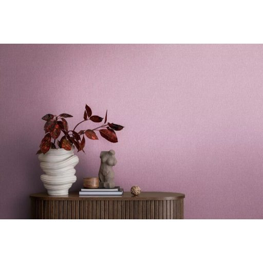 Finom struktúrájú egyszínű textil/vászon minta lágy pasztell rózsaszín/lila tónus tapéta