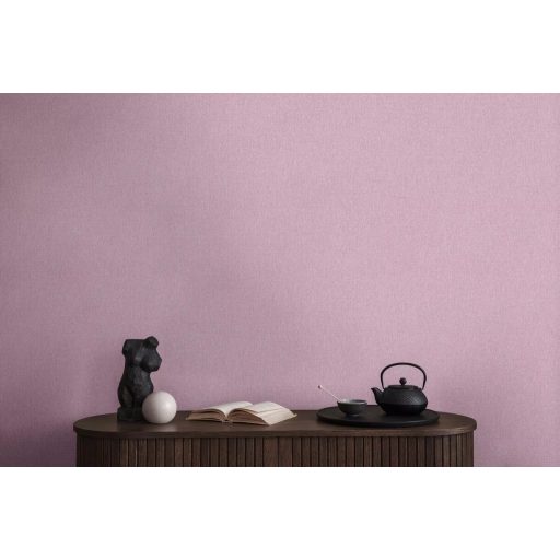 Finom struktúrájú egyszínű textil/vászon minta lágy pasztell rózsaszín/lila tónus tapéta
