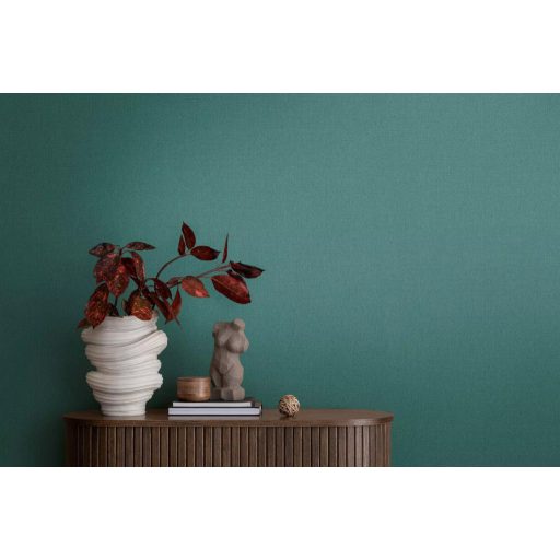 Finom struktúrájú egyszínű textil/vászon minta petrolzöld/kékeszöld tónus tapéta