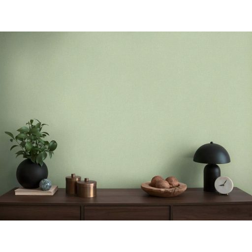 Finom struktúrájú egyszínű textil/vászon minta zöld/világoszöld tónus tapéta