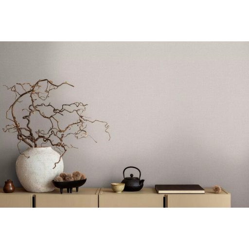 Finom struktúrájú egyszínű textil/vászon minta világosbézs tónus tapéta