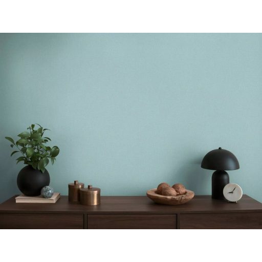 Finom struktúrájú egyszínű textil/vászon minta pasztellkék/zöldeskék tónus tapéta