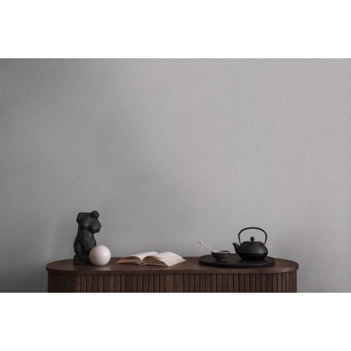 Finom struktúrájú egyszínű textil/vászon minta szürke tónus tapéta