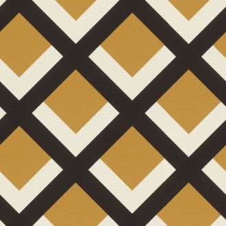   Rasch Denzo II 401943 Geometrikus retro 3D rácsminta krémfehér fekete okkersárga tapéta