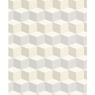   Rasch Uptown 402711 Geometrikus 3D kockák krém bézs szürke szürkéskék tapéta