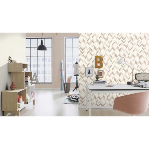 Rasch Uptown 402803 geometrikus 3D minta krémfehér bézs szürke arany ezüst tapéta