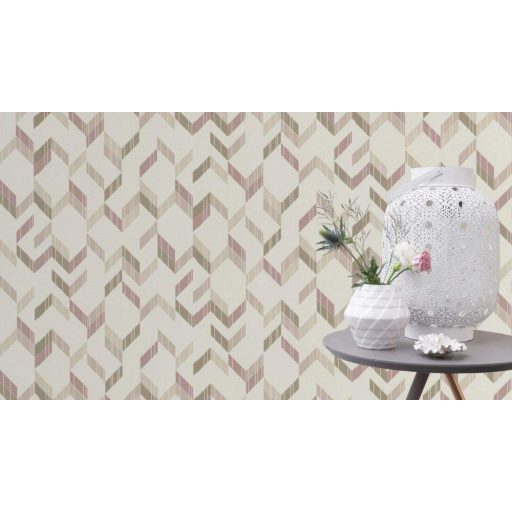 Rasch Uptown 402803 geometrikus 3D minta krémfehér bézs szürke arany ezüst tapéta