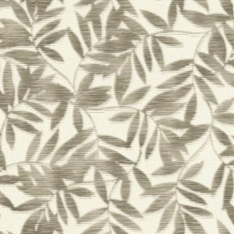   Egyedi nyomtatási technikájú modern levélmintázat textil háttéren krémfehér és szürkészöld tónus tapéta