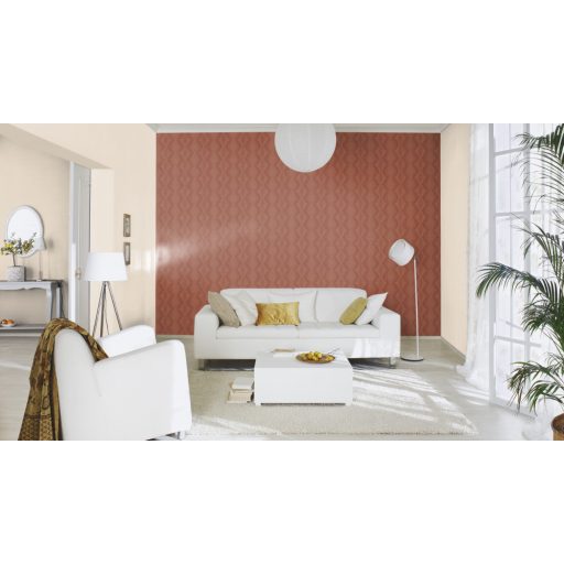 Rasch Denzo 406474 Geometrikus grafikus cikk-cakk mintázat vonalmintás alapon barnás vörös pasztel vörös tapéta