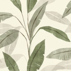   Rasch Denzo 407525 Natur egzotikus nagyformátumú levelek krémfehér zöld szürke szürkésbézs tapéta