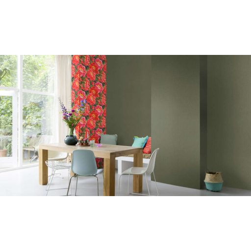 Rasch KIMONO 407945 Natur Karizmatikus természetes durván szövött textil nádzöld árnyalatok tapéta