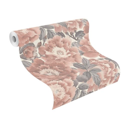 Rasch KIMONO 408331 Natur Virágos "teljes virágzásban" természeti látvány krémfehér szürke világos vörösesbarna tapéta