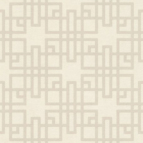 Rasch KIMONO 409239 Etno Grafikus Teaház architektúra textil strutúra krémfehér ezüstösen csillogó szürkésbézs vonalak