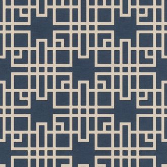   Rasch KIMONO 409253 Etno Grafikus Teaház architektúra textil strutúra indigókék krémfehér vonalak tapéta