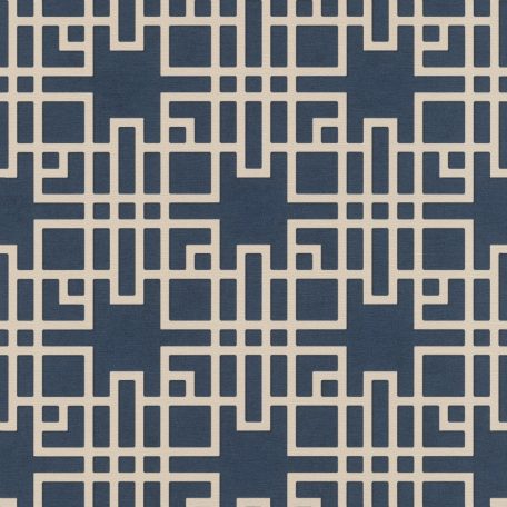 Rasch KIMONO 409253 Etno Grafikus Teaház architektúra textil strutúra indigókék krémfehér vonalak tapéta
