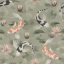Rasch KIMONO 409437 Natur Koi halak tavirózsa tengeren világoszöld narancs-fehér fekete-fehér halvány rózsaszín zöld tapéta