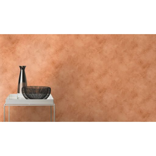 Rasch Finca 417012  Natur mediterrán vakolt fal sötét barackszín csillogó márvány hatás tapéta