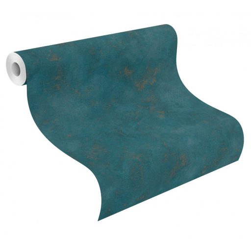  Finca 417098  Natur mediterrán vakolt fal erős petrolszín arany csillogó márvány hatás tapéta