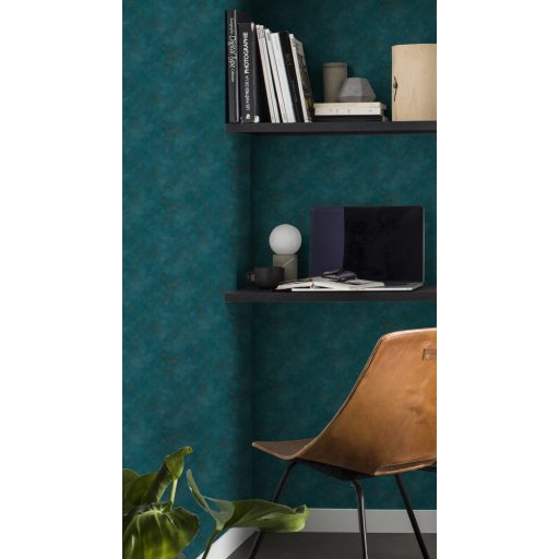  Finca 417098  Natur mediterrán vakolt fal erős petrolszín arany csillogó márvány hatás tapéta