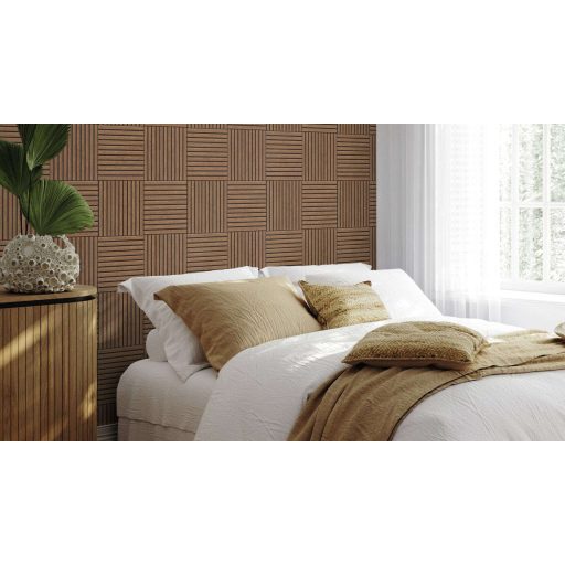 Ahol a fa és a geometria találkozik dióbarna és sötétbarna/fekete tónus tapéta