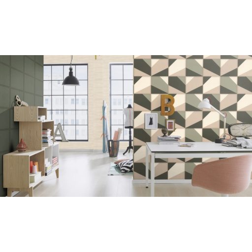 Rasch CLUB 418460 Natur Varrott csíkos angolna bőrére emlékeztető minta/struktúra világos bézs árnyalatok tapéta