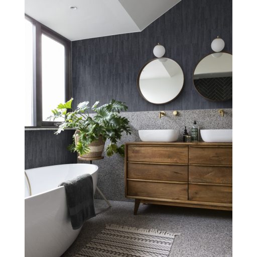 Rasch CLUB 418927 Natur Banánlevelek enyhén csillogó rostok textilhatású struktúra kékes szürke sötétszürke tapéta