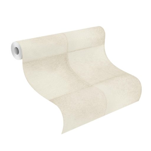 Rasch CLUB 419108  Natur Etno Állatszőr utánzat négyzetekbe rendezve fehér/krémfehér tapéta