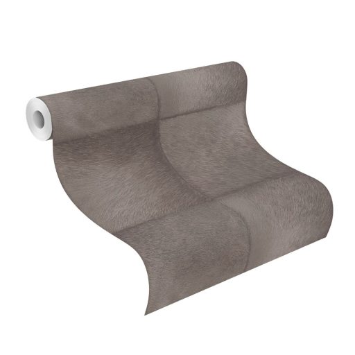 Rasch CLUB 419139  Natur Etno Állatszőr utánzat négyzetekbe rendezve szürkésbarna barna árnyalatok tapéta